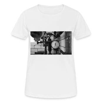 Urbex Photography | Rohre in die Vergangenheit - Frauen T-Shirt atmungsaktiv - Weiß - Vorne - AI Model Female 172 dark (172cm)