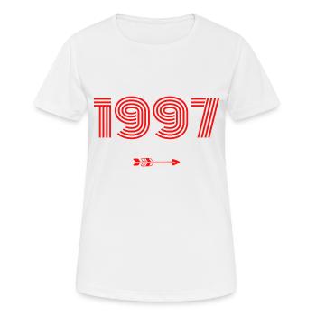 Born in 1997 - Women's Breathable T-Shirt - white - Front - AI Model Female 172 dark (172cm)