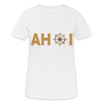 AHOI! - Frauen T-Shirt atmungsaktiv - Weiß - Vorne - AI Model Female 172 dark (172cm)