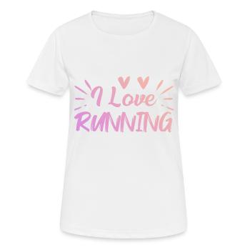 Ich liebe Rennen - Frauen T-Shirt atmungsaktiv - Weiß - Vorne - AI Model Female 172 dark (172cm)