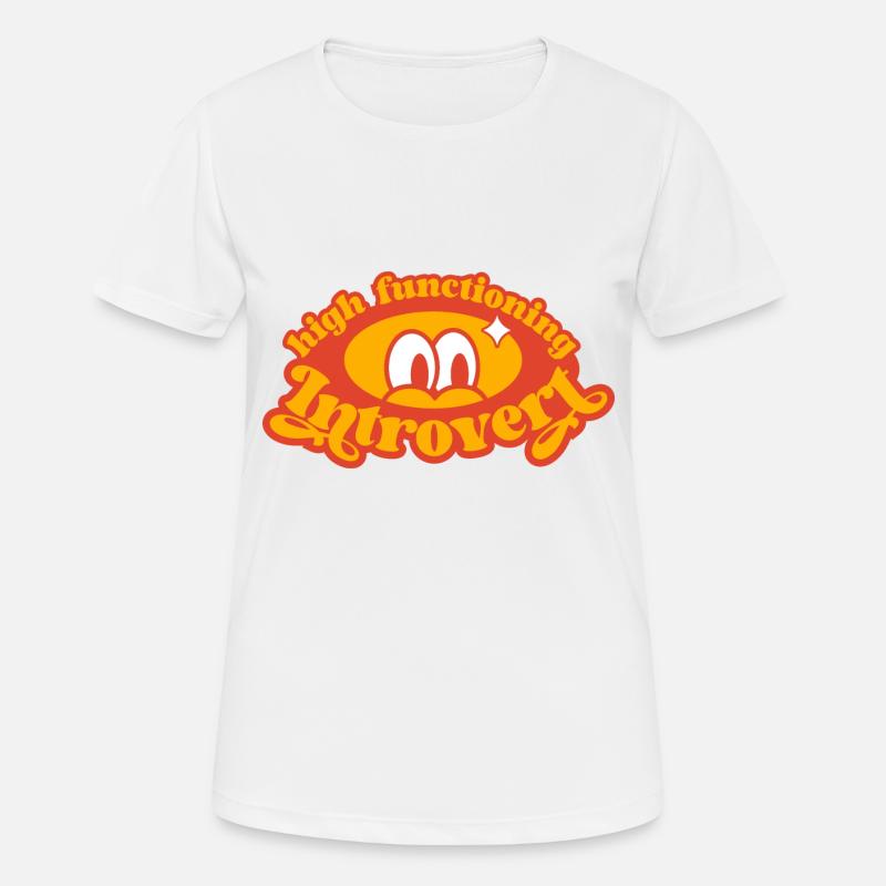 high functioning introvert, funny retro - Women's Breathable T-Shirt - white