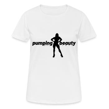 Pumping Beauty Logo - Women's Breathable T-Shirt - white - Front - AI Model Female 172 dark (172cm)