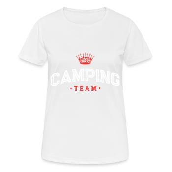 Camping Team Camper - Frauen T-Shirt atmungsaktiv - Weiß - Vorne - AI Model Female 172 dark (172cm)
