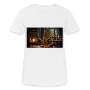 Christmas Scene with a Christmas Tree - Women's Breathable T-Shirt - white - Front - AI Model Female 172 dark (172cm)