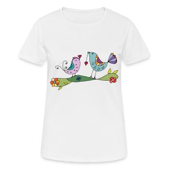 Oiseaux - T-shirt respirant Femme - blanc - Devant - AI Model Female 172 dark (172cm)