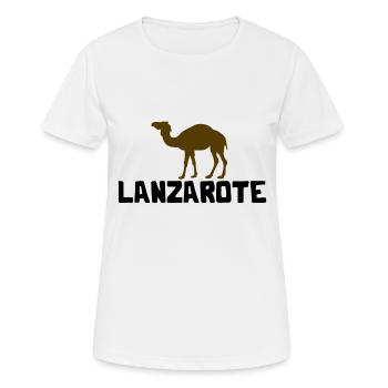 Lanzarote - Vacances à dos de dromadaire Îles Canaries Îles Canaries - T-shirt respirant Femme - blanc - Devant - AI Model Female 172 dark (172cm)
