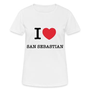 Ich liebe San Sebastian | San Sebastián - Frauen T-Shirt atmungsaktiv - Weiß - Vorne - AI Model Female 172 dark (172cm)