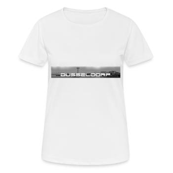 Düsseldorf - Frauen T-Shirt atmungsaktiv - Weiß - Vorne - AI Model Female 172 dark (172cm)