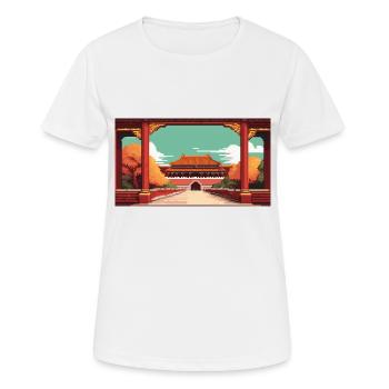 La Cité Interdite, Pékin, Chine - Pixel Art - T-shirt respirant Femme - blanc - Devant - AI Model Female 172 dark (172cm)