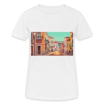 Lisbon, Portugal - Pixel Art - Women's Breathable T-Shirt - white - Front - AI Model Female 172 dark (172cm)