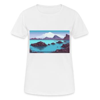 Blue Lagoon, Islande - Pixel Art - T-shirt respirant Femme - blanc - Devant - AI Model Female 172 dark (172cm)