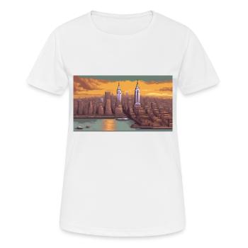 New York City - Pixel Art - T-shirt respirant Femme - blanc - Devant - AI Model Female 172 dark (172cm)