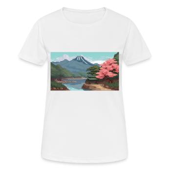 Miho No, Matsubara, Japan - Pixel Art - Frauen T-Shirt atmungsaktiv - Weiß - Vorne - AI Model Female 172 dark (172cm)