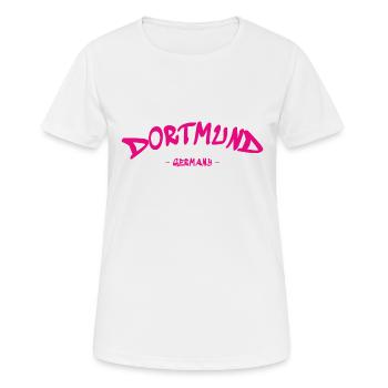 Dortmund Germany Deutschland - Nordrhein-Westfalen - Frauen T-Shirt atmungsaktiv - Weiß - Vorne - AI Model Female 172 dark (172cm)