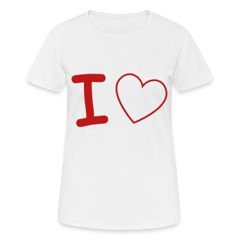 i love - Frauen T-Shirt atmungsaktiv - Weiß - Vorne - AI Model Female 172 dark (172cm)