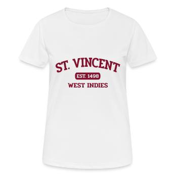 Saint-Vincent - Kingstown - Caraïbes - Antilles - T-shirt respirant Femme - blanc - Devant - AI Model Female 172 dark (172cm)
