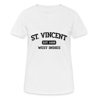 Saint-Vincent - Kingstown - Caraïbes - Antilles - T-shirt respirant Femme - blanc - Devant - AI Model Female 172 dark (172cm)