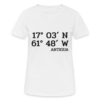 Antigua Coordinates - Coordinates - Caribbean - Women's Breathable T-Shirt - white - Front - AI Model Female 172 dark (172cm)