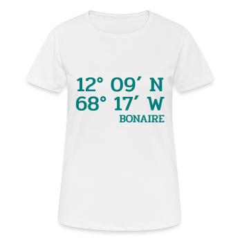Bonaire Coordinates - Coordinates - Caribbean - Women's Breathable T-Shirt - white - Front - AI Model Female 172 dark (172cm)