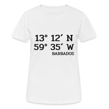 Barbados Coordinates - Koordinaten - West Indies - Women's Breathable T-Shirt - white - Front - AI Model Female 172 dark (172cm)