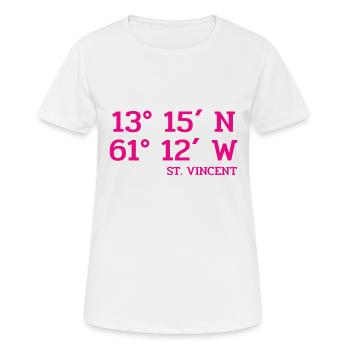Coordonnées Saint-Vincent - Koordinaten West Indies - T-shirt respirant Femme - blanc - Devant - AI Model Female 172 dark (172cm)