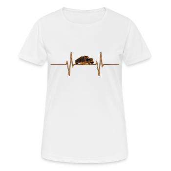 Battement de cœur avec camion - T-shirt respirant Femme - blanc - Devant - AI Model Female 172 dark (172cm)