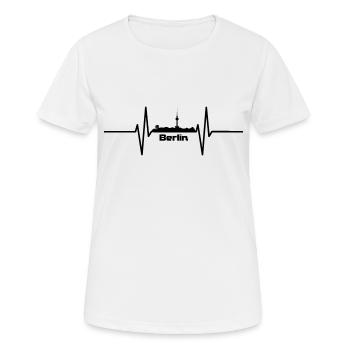 Heartbeat with Skyline Berlin - Women's Breathable T-Shirt - white - Front - AI Model Female 172 dark (172cm)