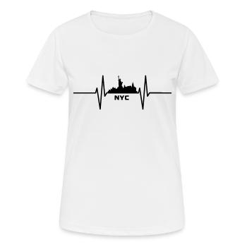 Heartbeat with Skyline New York - Women's Breathable T-Shirt - white - Front - AI Model Female 172 dark (172cm)