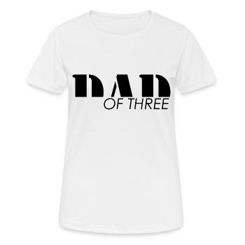 Papa - Dad of three childs - T-shirt respirant Femme - blanc - Devant - AI Model Female 172 dark (172cm)