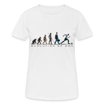 Evolution Football Artboard 1 Copy - Women's Breathable T-Shirt - white - Front - AI Model Female 172 dark (172cm)