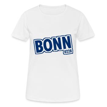 Bonn 0228 Vorwahl - Frauen T-Shirt atmungsaktiv - Weiß - Vorne - AI Model Female 172 dark (172cm)