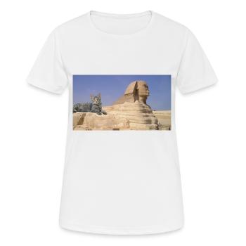 Cat and Sphinx - Women's Breathable T-Shirt - white - Front - AI Model Female 172 dark (172cm)