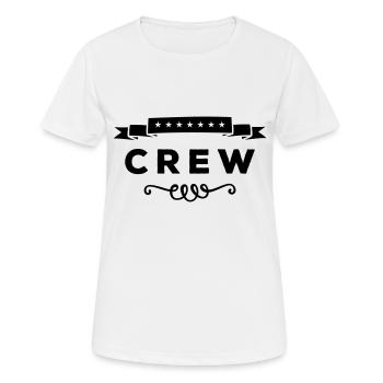 crew - Frauen T-Shirt atmungsaktiv - Weiß - Vorne - AI Model Female 172 dark (172cm)