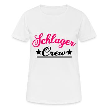 Schlager Crew Party Team Gruppenoutfit Partnerlook - Frauen T-Shirt atmungsaktiv - Weiß - Vorne - AI Model Female 172 dark (172cm)