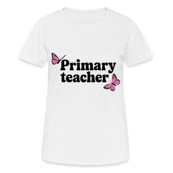 Grundschullehrer Retro gewellte Schmetterlinge - Frauen T-Shirt atmungsaktiv - Weiß - Vorne - AI Model Female 172 dark (172cm)