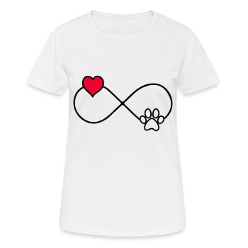 hundepfote love forever - Frauen T-Shirt atmungsaktiv - Weiß - Vorne - AI Model Female 172 dark (172cm)