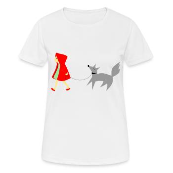 Le Petit Chaperon Rouge et le Loup - T-shirt respirant Femme - blanc - Devant - AI Model Female 172 dark (172cm)