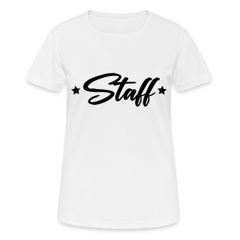 staff - Frauen T-Shirt atmungsaktiv - Weiß - Vorne - AI Model Female 172 dark (172cm)