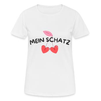 Mein Schatz Ich liebe Dich Lieblingsmensch - Frauen T-Shirt atmungsaktiv - Weiß - Vorne - AI Model Female 172 dark (172cm)