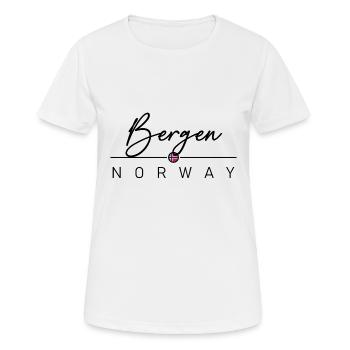 Norvège - Bergen - Norvège - Norvège - T-shirt respirant Femme - blanc - Devant - AI Model Female 172 dark (172cm)