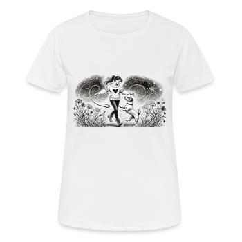 Magical connection between man and dog - Women's Breathable T-Shirt - white - Front - AI Model Female 172 dark (172cm)