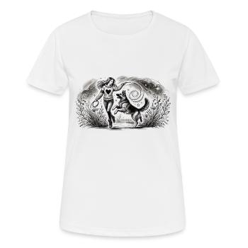 Harmonie zwischen Mensch und Hund - Frauen T-Shirt atmungsaktiv - Weiß - Vorne - AI Model Female 172 dark (172cm)