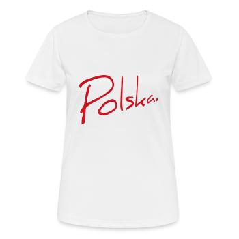 Polska Lettrage - Polen - Pologne - polnisch - T-shirt respirant Femme - blanc - Devant - AI Model Female 172 dark (172cm)