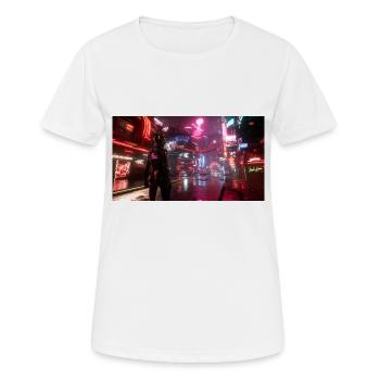 Cyberpunk City3 - T-shirt respirant Femme - blanc - Devant - AI Model Female 172 dark (172cm)