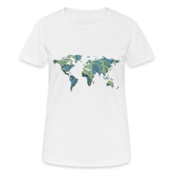 map of the world world map - Women's Breathable T-Shirt - white - Front - AI Model Female 172 dark (172cm)