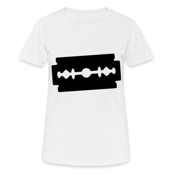 Rasierklinge Symbol - Frauen T-Shirt atmungsaktiv - Weiß - Vorne - AI Model Female 172 dark (172cm)