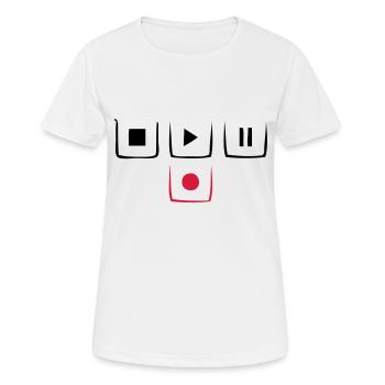 play pause stop rec - Women's Breathable T-Shirt - white - Front - AI Model Female 172 dark (172cm)