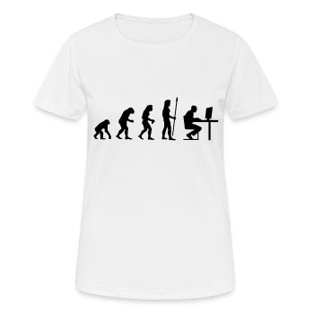 evolution_pc_3 - T-shirt respirant Femme - blanc - Devant - AI Model Female 172 dark (172cm)