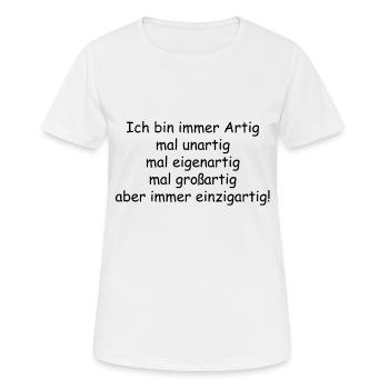 Ich bin einzigartig! - Frauen T-Shirt atmungsaktiv - Weiß - Vorne - AI Model Female 172 dark (172cm)