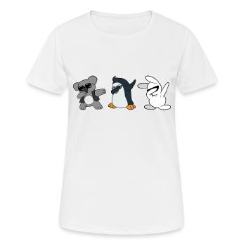 Dabbing Dab Koala Bear Penguin Lapin Lapin - T-shirt respirant Femme - blanc - Devant - AI Model Female 172 dark (172cm)